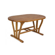 Extendable Oval Acacia wood outdoor table 150 - 200x90x h74 cm