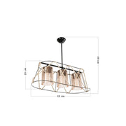 Gezegen ASZ0986 pendant lamp 3 lights, black metal and rope