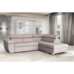 Fiona corner sofa with light gray right peninsula