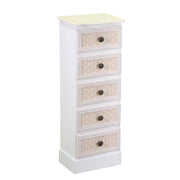 Lausanne wooden cabinet 5 cream drawers cm29x23h81