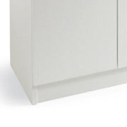 White multipurpose shoe cabinet in melamine wood 2 doors h130x71x38