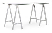 Alchimia Chrome modern desk with glass top 140x70x76h cm
