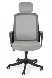 Office chair with gray fabric armrests