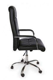 Office armchair with Queensland armrests in black eco-leather