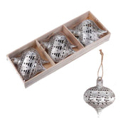 Silver metal sphere 6pcs pack cm21x8h3
