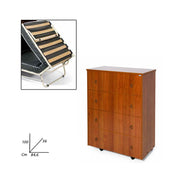 Folding orthopedic bed base in antique walnut color cm H.100x85x36