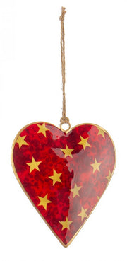 12x Red Heart Star Pendant