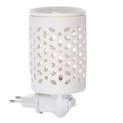 Essence burner white perforated ceramic plug 10.3x7.2h14 cm