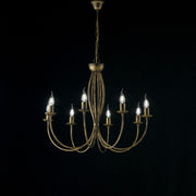 Brown Gold iron chandelier eight lights 74x h60 cm
