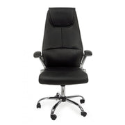 Directional office armchair in Camberra black eco-leather with armrests