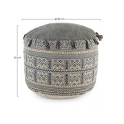 Ethnic style cotton pouf TILAK Snorkel diameter 50x h35 cm