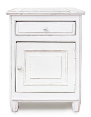 Colette 1 door 1 drawer white wooden bedside table 50 x 40 x 65 cm