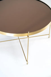Black metal glass table 70 x 70 x h 40 cm
