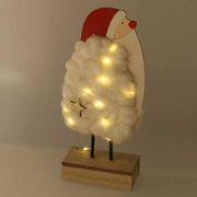 Santa claus wood white led fabric cm10x5h21