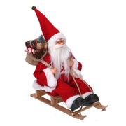 Woven Santa Claus on red sleigh cm33x12h25