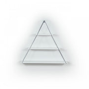 Triangular wall bookcase white pyramid showcase cm 74 x 13 x 61h