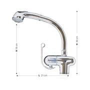 Kitchen sink mixer tap with pull-out shower h. 30x21 cm