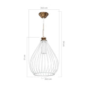 Umay ASZ1314 white metal pendant lamp