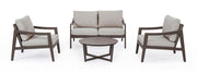 Sirenus coffee 4-piece garden lounge set with cushions