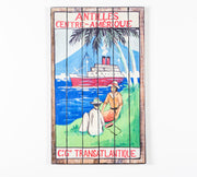 Print on wood with multicolor canvas 60x100 cm