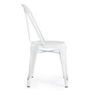 Contemporary style chair in white steel MINNEAPOLIS 44x53x h83 cm