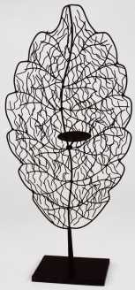 Dark iron candle holder leaf yf-8414cm. 38 x 21 h 82