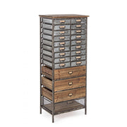 OFFICINA chest of drawers in steel and wood 129.5h cm