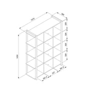 Cubic oak oak bookcase with anthracite profiles 107x39xh.145 cm