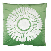 Square green white flower fabric cushion cm45x45h10