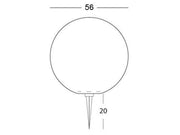 High-Strength Resin Floor Sphere with Stake, 200mm Height, White