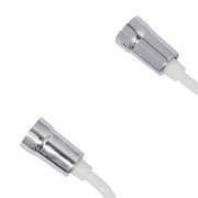 White flexible cable, extensible with spring, maximum length 150 cm.