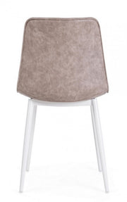 Kyra beige faux leather vintage chair