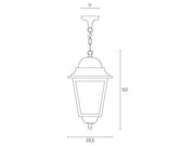 Black Suspended Aluminum Die-Cast Lamp with Transparent Glass Diffusers