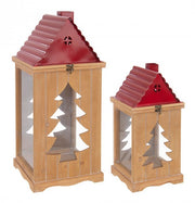 Red Noel Lantern Set - 2 Lanterns