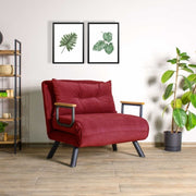 Sando folding armchair bed in Red fabric 60x78xh.78 cm