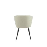 Beige Upholstered Krid Chair with Black Metal Legs