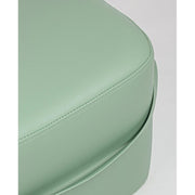 Rectangular pouf in imitation leather with GIONA handle Light Green 51x34x h35 vm