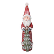 Led resin santa claus with red tree cm18x19h66
