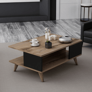 (2c) Lyontav coffee table in black and walnut
