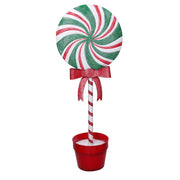 Lollipop metal candy with red vase cm22x13h56