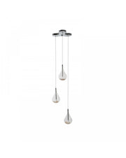 Suspension lamp in glass and pink metal Perle STS