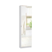 Shoe cabinet 1 mirror door white structure 51x22xh.181 cm