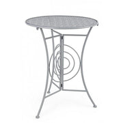 Round folding garden table in steel gray MARLENE diameter 60x h77 cm