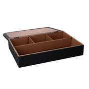 Rectangular black wooden tea box cm20x6x29