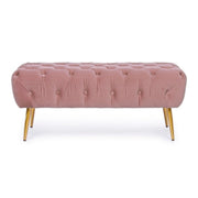 Pink ottoman furniture bench with legs 103 x46x40h cm
