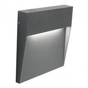 Square Aluminum Wall Sconce with Satin Diffuser - 6W, 711 Lumens, Warm Graphite Light