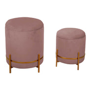 Velvet puff 1-2 antique pink cm ø39h49