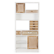 Eloise bookcase 3 doors 3 drawers in wood 180h cm