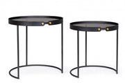 Set of 2 Zeina black steel coffee tables