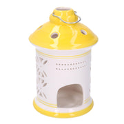 Round yellow ceramic lantern cmø11,5h17,5
